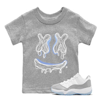 Air Jordan 11 White Cement shirt to match jordans Smile Doodle sneaker tees Air Jordan 11 White Cement SNRT sneaker release tees baby toddler Heather Grey 1 cotton Shirt