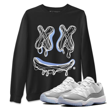 Air Jordan 11 White Cement shirt to match jordans Smile Doodle sneaker tees Air Jordan 11 White Cement SNRT Sneaker Release Tees unisex cotton Black 1 crew neck shirt