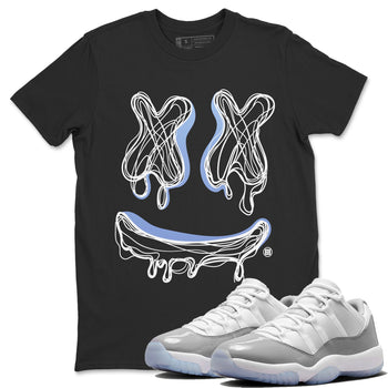 Air Jordan 11 White Cement shirt to match jordans Smile Doodle sneaker tees Air Jordan 11 White Cement SNRT Sneaker Release Tees unisex cotton Black 1 crew neck shirt