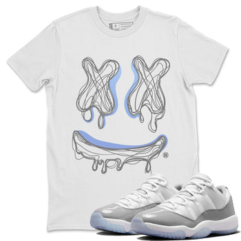 Air Jordan 11 White Cement shirt to match jordans Smile Doodle sneaker tees Air Jordan 11 White Cement SNRT Sneaker Release Tees unisex cotton White 1 crew neck shirt