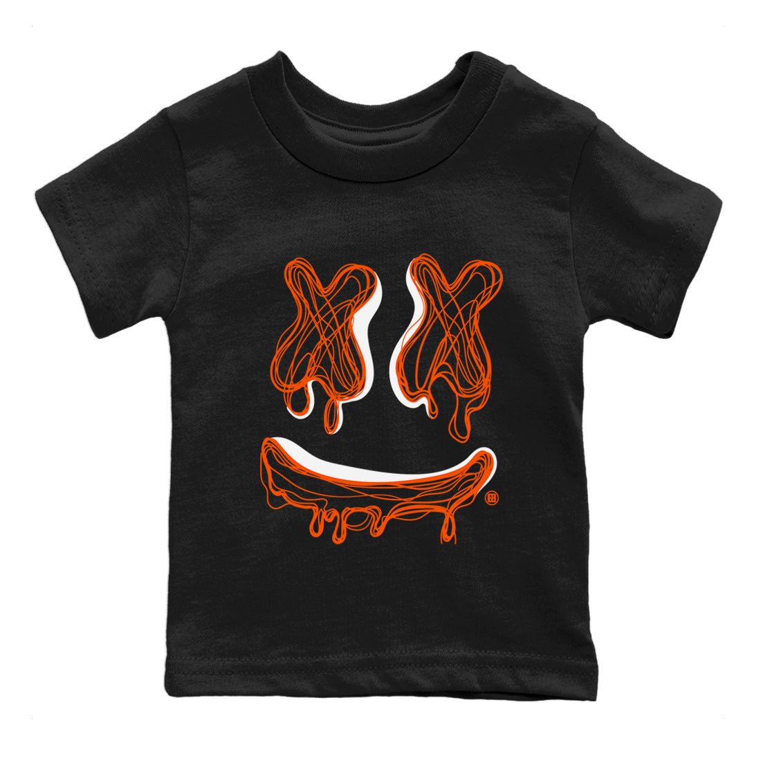 Air Jordan 12 Brilliant Orange shirt to match jordans Smile Doodle sneaker tees Air Jordan 12 Brilliant Orange SNRT sneaker release tees baby toddler Black 2 cotton Shirt