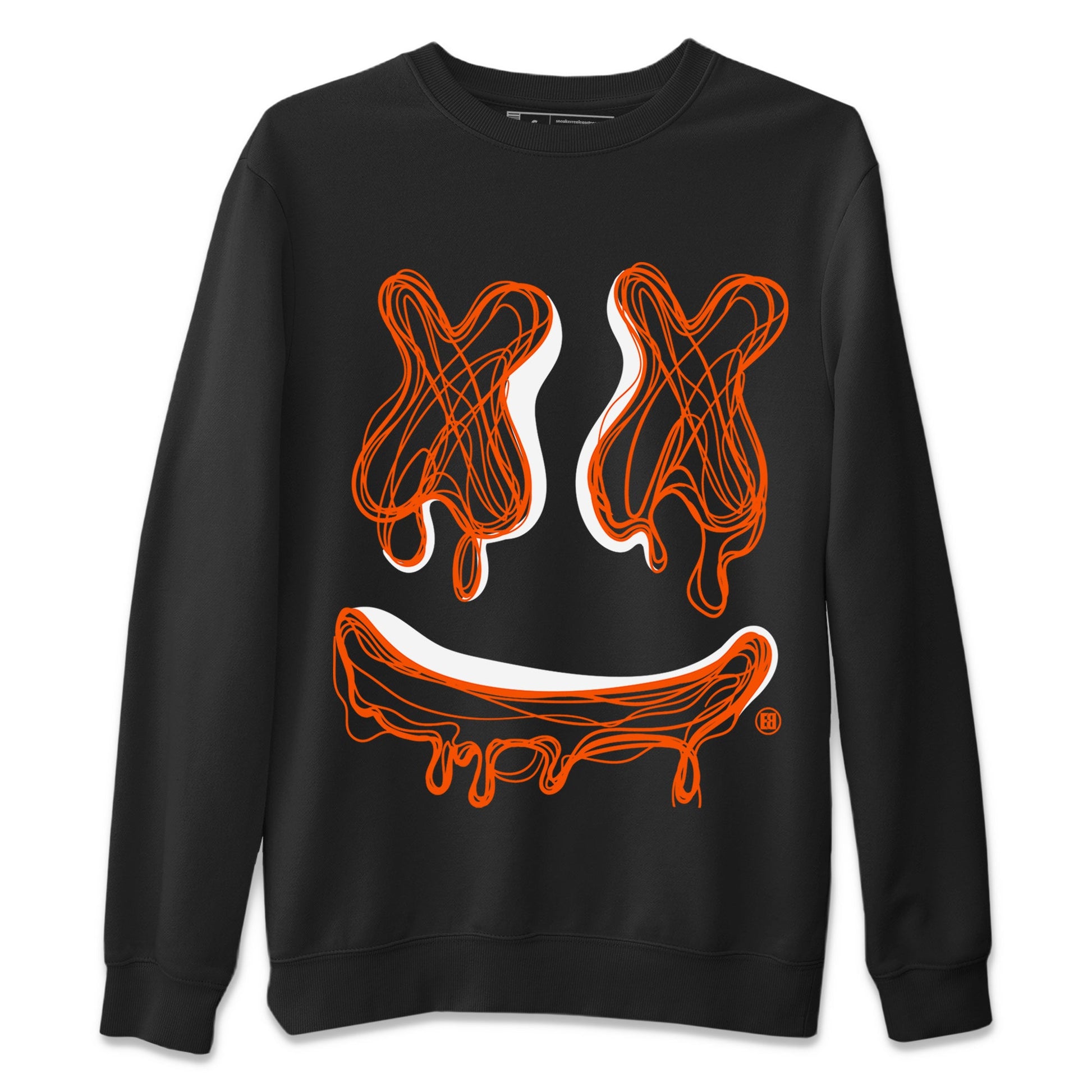Air Jordan 12 Brilliant Orange shirt to match jordans Smile Doodle sneaker tees Air Jordan 12 Brilliant Orange SNRT Sneaker Release Tees unisex cotton Black 2 crew neck shirt
