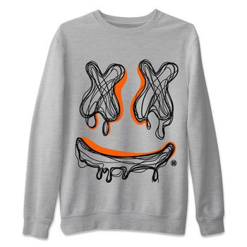 Air Jordan 12 Brilliant Orange shirt to match jordans Smile Doodle sneaker tees Air Jordan 12 Brilliant Orange SNRT Sneaker Release Tees unisex cotton Heather Grey 2 crew neck shirt
