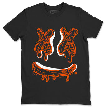 Air Jordan 12 Brilliant Orange shirt to match jordans Smile Doodle sneaker tees Air Jordan 12 Brilliant Orange SNRT Sneaker Release Tees unisex cotton Black 2 crew neck shirt