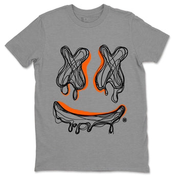 Air Jordan 12 Brilliant Orange shirt to match jordans Smile Doodle sneaker tees Air Jordan 12 Brilliant Orange SNRT Sneaker Release Tees unisex cotton Heather Grey 2 crew neck shirt