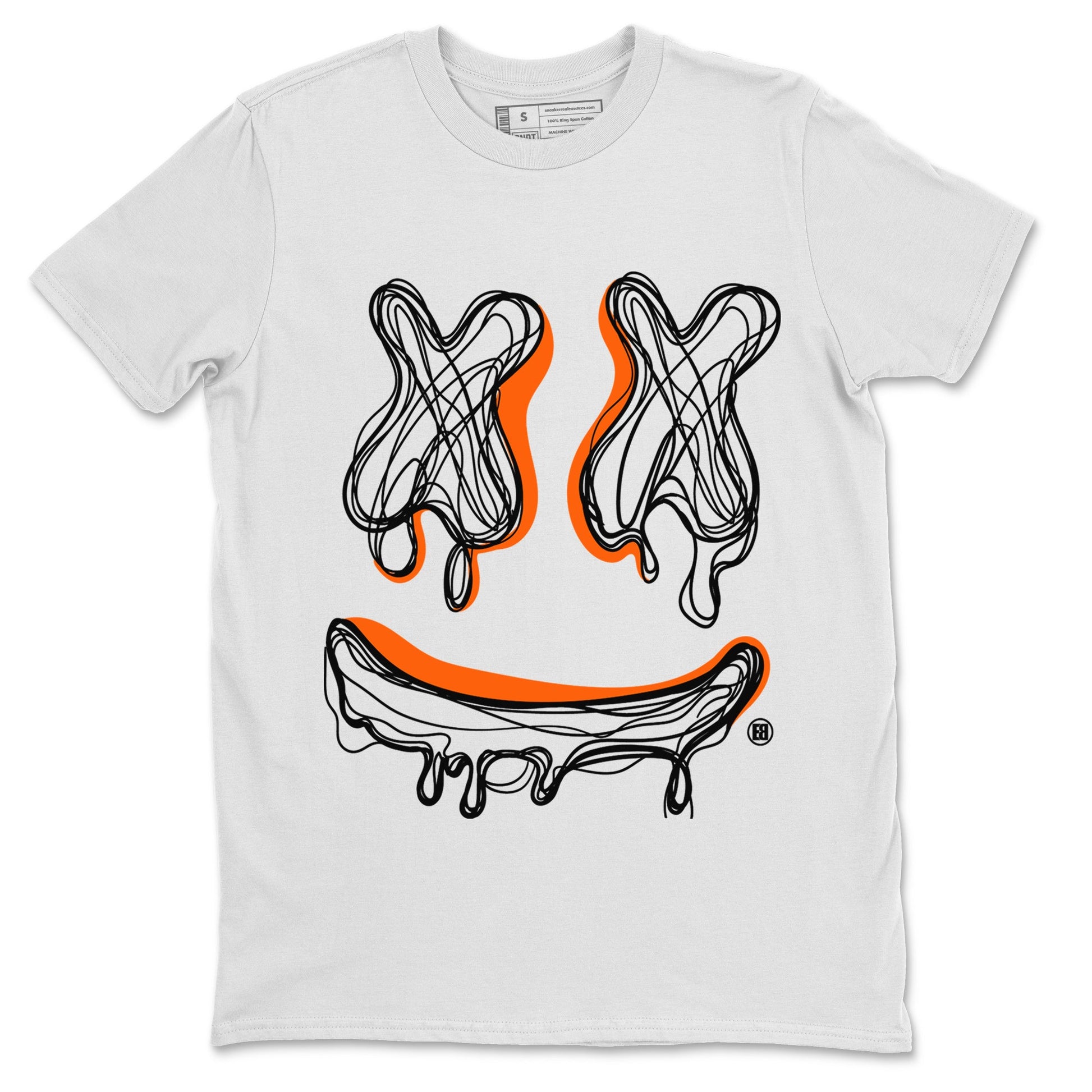Air Jordan 12 Brilliant Orange shirt to match jordans Smile Doodle sneaker tees Air Jordan 12 Brilliant Orange SNRT Sneaker Release Tees unisex cotton White 2 crew neck shirt