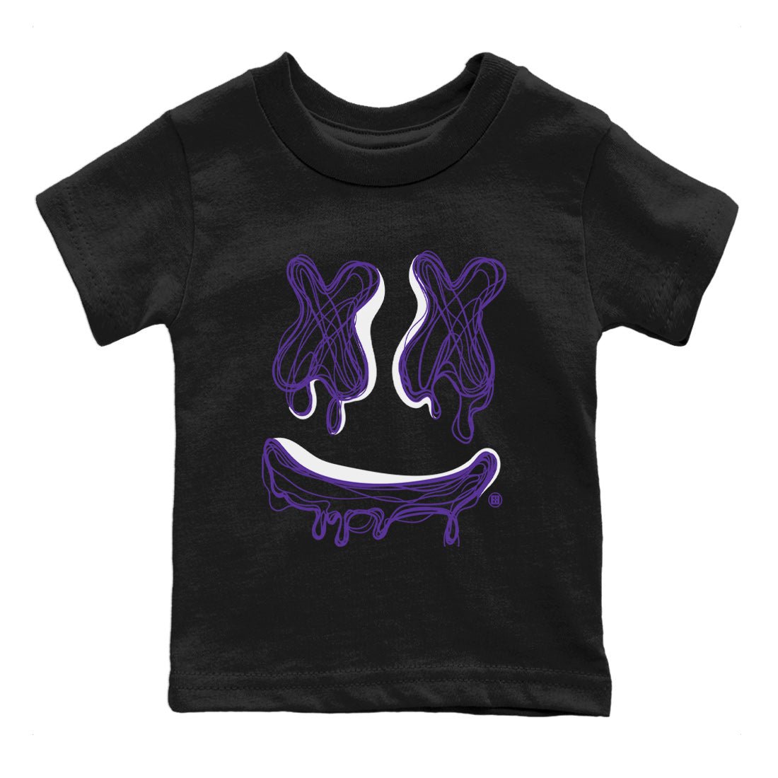 Air Jordan 12 Field Purple shirt to match jordans Smile Doodle sneaker tees Air Jordan 12 Field Purple SNRT sneaker release tees baby toddler Black 2 cotton Shirt