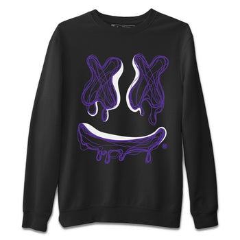 Air Jordan 12 Field Purple shirt to match jordans Smile Doodle sneaker tees Air Jordan 12 Field Purple SNRT Sneaker Release Tees unisex cotton Black 2 crew neck shirt