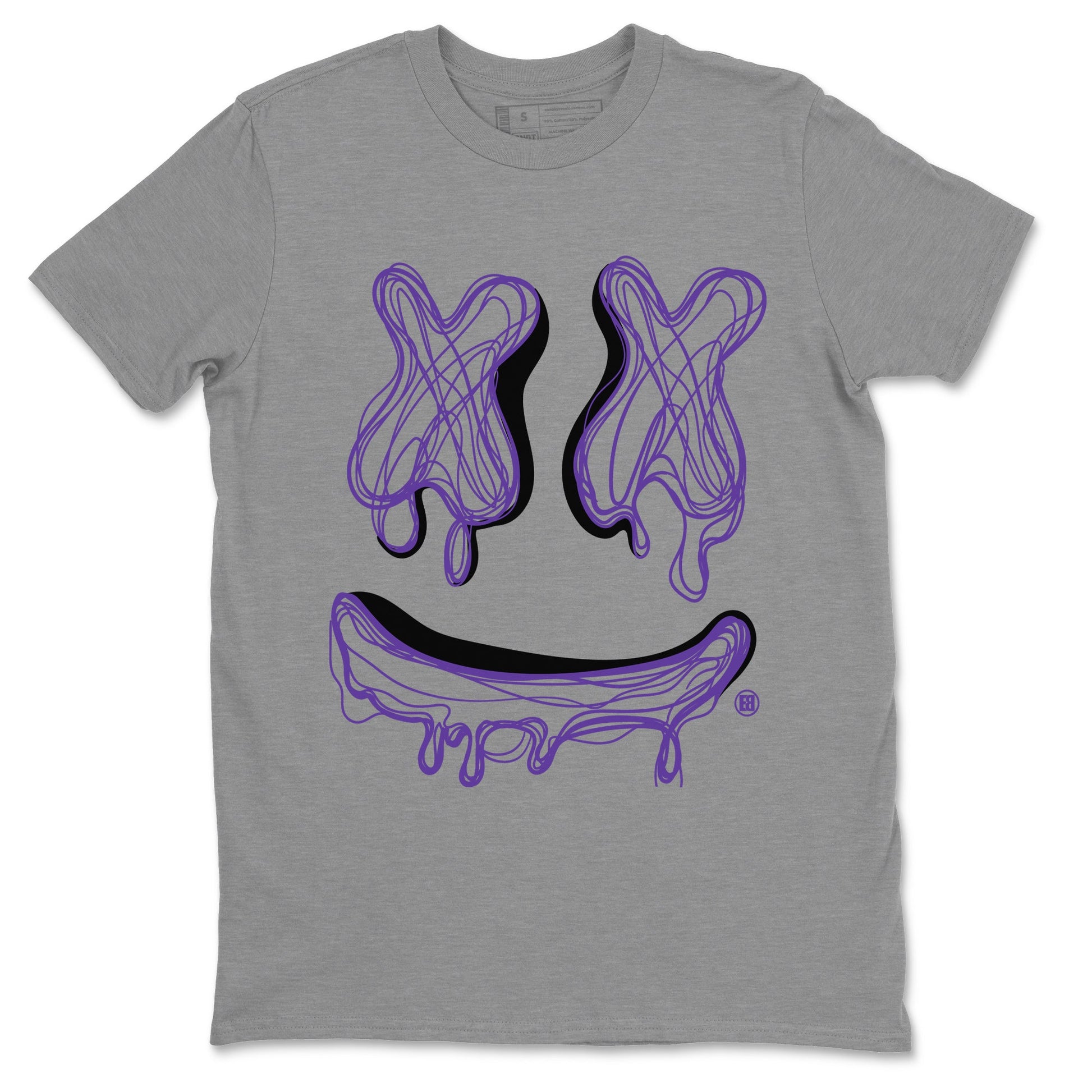 Air Jordan 12 Field Purple shirt to match jordans Smile Doodle sneaker tees Air Jordan 12 Field Purple SNRT Sneaker Release Tees unisex cotton Heather Grey 1 crew neck shirt