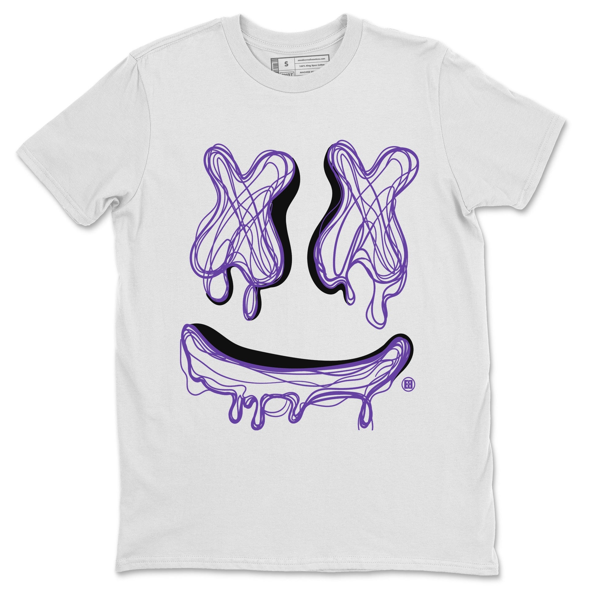 Air Jordan 12 Field Purple shirt to match jordans Smile Doodle sneaker tees Air Jordan 12 Field Purple SNRT Sneaker Release Tees unisex cotton White 2 crew neck shirt