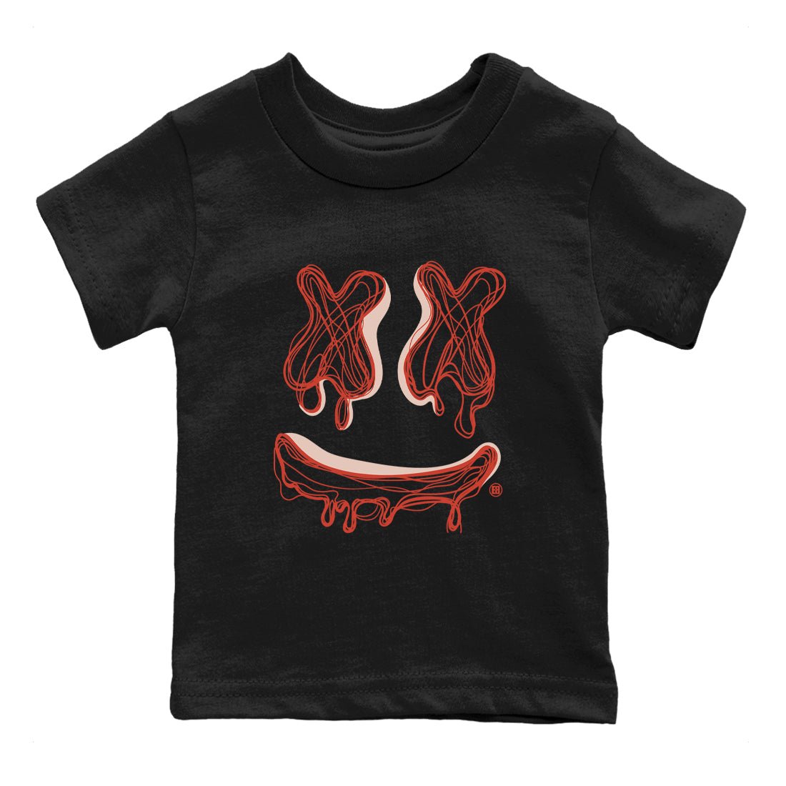 13s Dune Red shirts to match jordans Smile Doodle sneaker match tees Air Jordan 13 Dune Red SNRT Sneaker Tees streetwear brand Baby and Youth Black 2 cotton tee