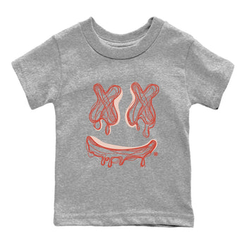 13s Dune Red shirts to match jordans Smile Doodle sneaker match tees Air Jordan 13 Dune Red SNRT Sneaker Tees streetwear brand Baby and Youth Heather Grey 2 cotton tee