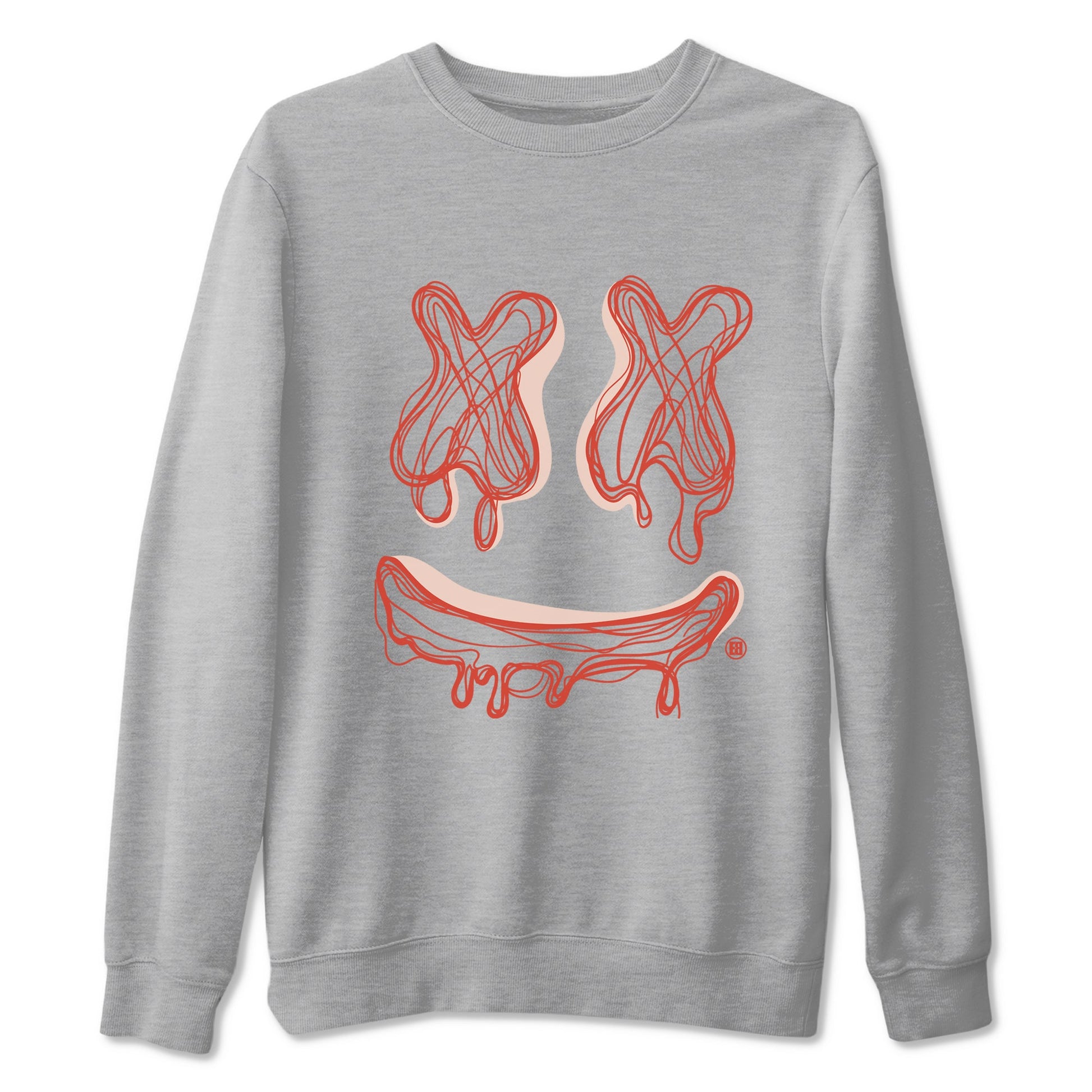 13s Dune Red shirts to match jordans Smile Doodle sneaker match tees Air Jordan 13 Dune Red SNRT Sneaker Tees streetwear brand Heather Grey 2 unisex cotton tee