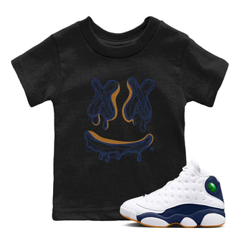 Air Jordan 13 Midnight Navy shirts to match jordans Smile Doodle sneaker match tees 13 Midnight Navy SNRT Sneaker Release Tees Youth Baby Black 1 crew neck shirts
