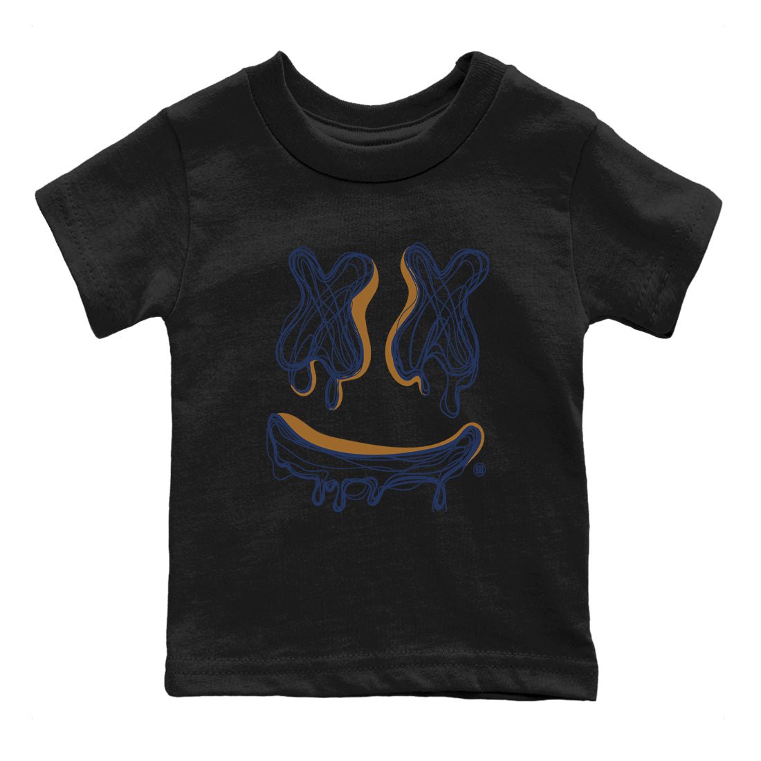 Air Jordan 13 Midnight Navy shirts to match jordans Smile Doodle sneaker match tees 13 Midnight Navy SNRT Sneaker Release Tees Youth Baby Black 2 crew neck shirts