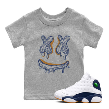 Air Jordan 13 Midnight Navy shirts to match jordans Smile Doodle sneaker match tees 13 Midnight Navy SNRT Sneaker Release Tees Youth Baby Heather Grey 1 crew neck shirts