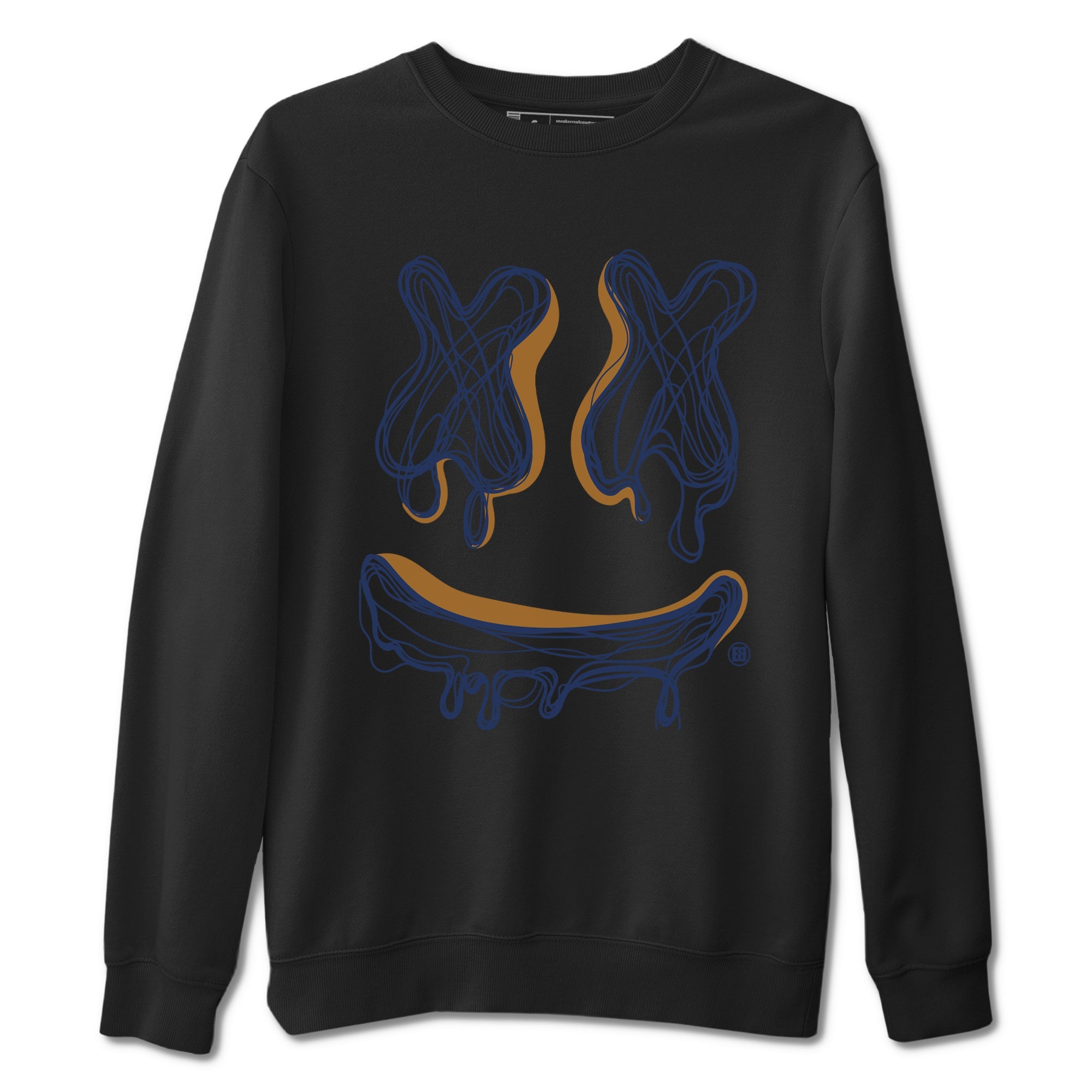Air Jordan 13 Midnight Navy shirts to match jordans Smile Doodle sneaker match tees 13 Midnight Navy SNRT Sneaker Release Tees unisex cotton Black 2 crew neck shirts