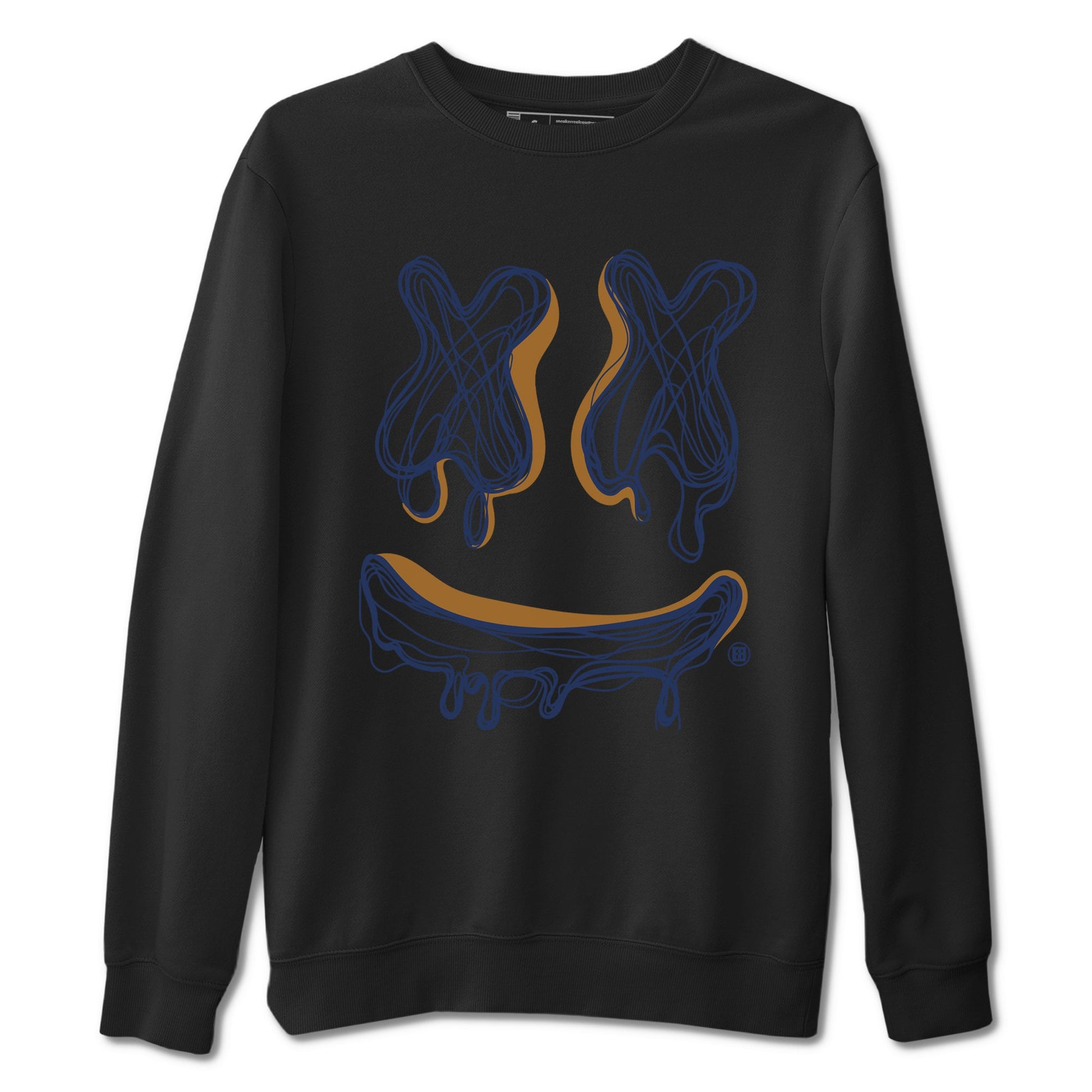 Air Jordan 13 Midnight Navy shirts to match jordans Smile Doodle sneaker match tees 13 Midnight Navy SNRT Sneaker Release Tees unisex cotton Black 2 crew neck shirts