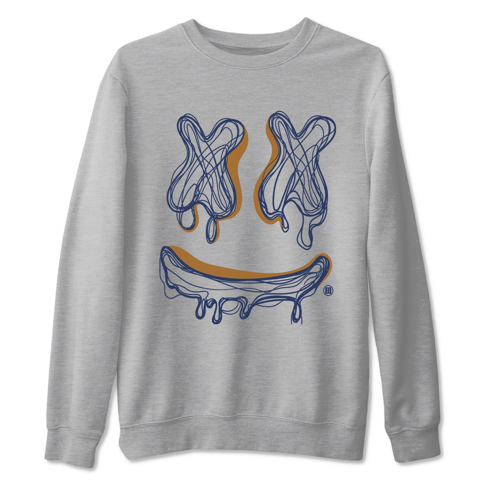 Air Jordan 13 Midnight Navy shirts to match jordans Smile Doodle sneaker match tees 13 Midnight Navy SNRT Sneaker Release Tees unisex cotton Heather Grey 2 crew neck shirts
