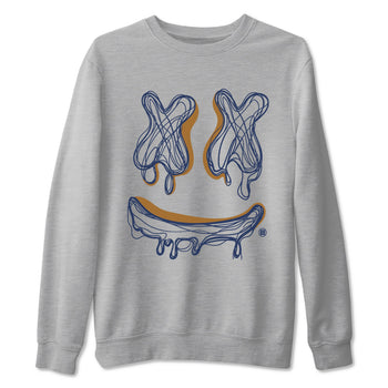 Air Jordan 13 Midnight Navy shirts to match jordans Smile Doodle sneaker match tees 13 Midnight Navy SNRT Sneaker Release Tees unisex cotton Heather Grey 2 crew neck shirts