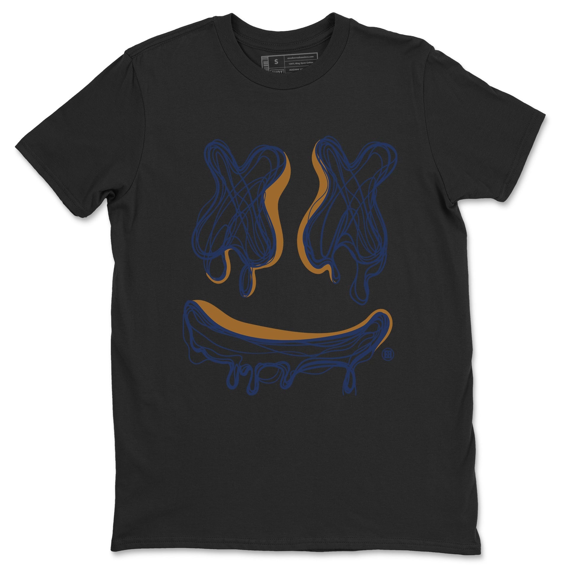 Air Jordan 13 Midnight Navy shirts to match jordans Smile Doodle sneaker match tees 13 Midnight Navy SNRT Sneaker Release Tees unisex cotton Black 2 crew neck shirts