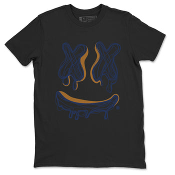 Air Jordan 13 Midnight Navy shirts to match jordans Smile Doodle sneaker match tees 13 Midnight Navy SNRT Sneaker Release Tees unisex cotton Black 2 crew neck shirts