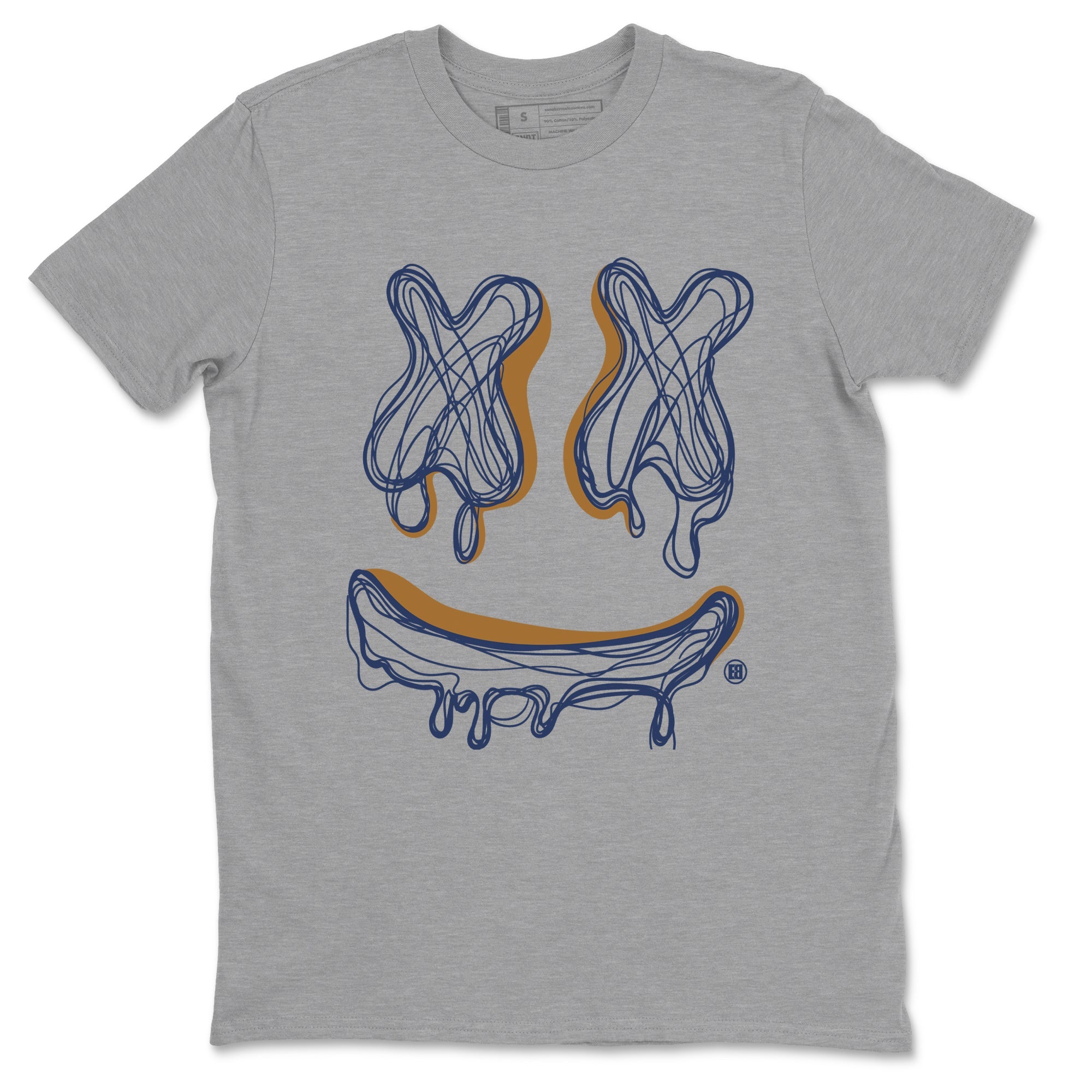 Air Jordan 13 Midnight Navy shirts to match jordans Smile Doodle sneaker match tees 13 Midnight Navy SNRT Sneaker Release Tees unisex cotton Heather Grey 2 crew neck shirts