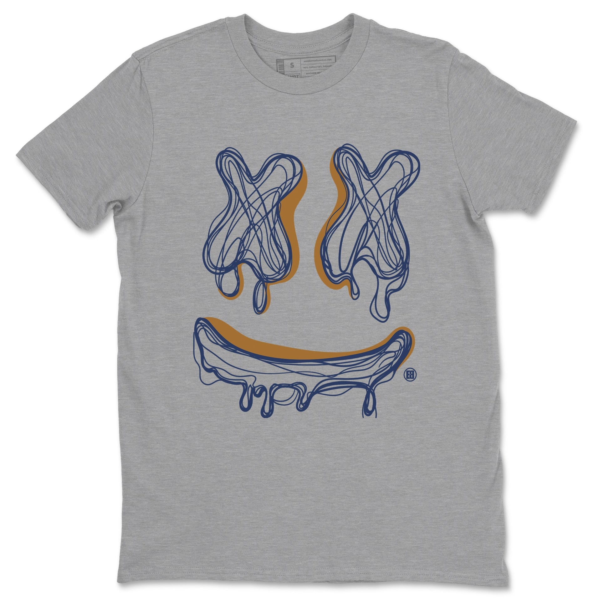 Air Jordan 13 Midnight Navy shirts to match jordans Smile Doodle sneaker match tees 13 Midnight Navy SNRT Sneaker Release Tees unisex cotton Heather Grey 2 crew neck shirts