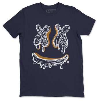 Air Jordan 13 Midnight Navy shirts to match jordans Smile Doodle sneaker match tees 13 Midnight Navy SNRT Sneaker Release Tees unisex cotton Navy 2 crew neck shirts