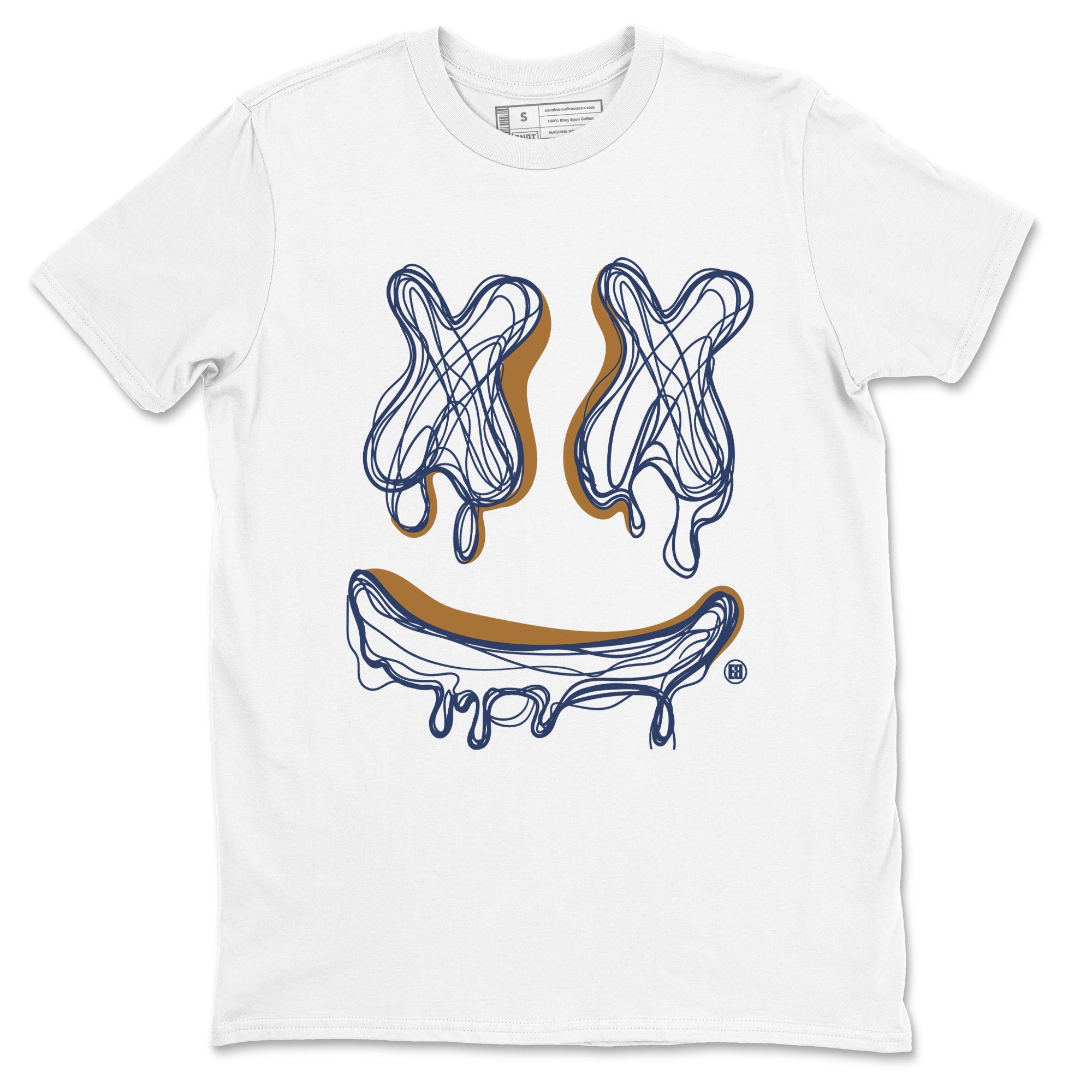 Air Jordan 13 Midnight Navy shirts to match jordans Smile Doodle sneaker match tees 13 Midnight Navy SNRT Sneaker Release Tees unisex cotton White 2 crew neck shirts