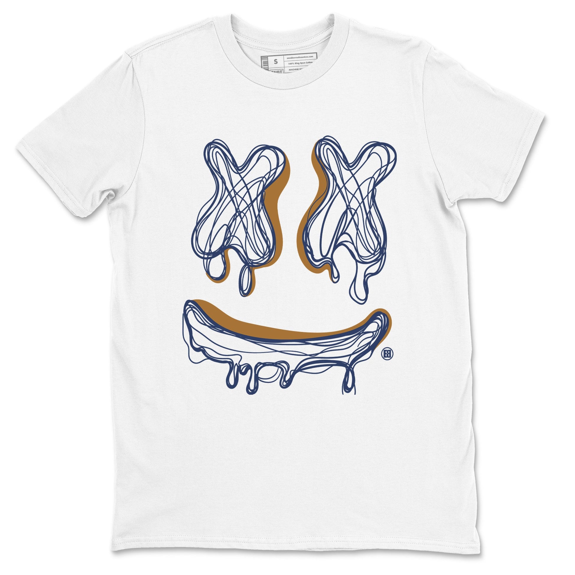 Air Jordan 13 Midnight Navy shirts to match jordans Smile Doodle sneaker match tees 13 Midnight Navy SNRT Sneaker Release Tees unisex cotton White 2 crew neck shirts