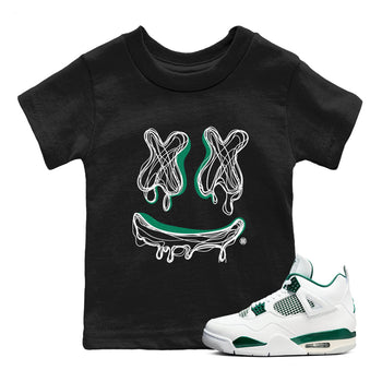 4s Oxidized Green shirts to match jordans Smile Doodle sneaker match tees Air Jordan 4 Oxidized Green SNRT Sneaker Tees streetwear brand Baby and Youth Black 1 cotton tee