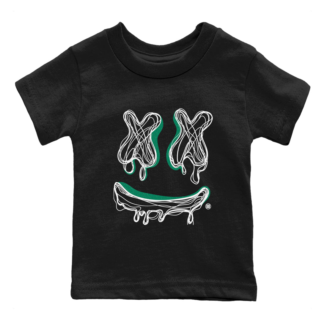 4s Oxidized Green shirts to match jordans Smile Doodle sneaker match tees Air Jordan 4 Oxidized Green SNRT Sneaker Tees streetwear brand Baby and Youth Black 2 cotton tee