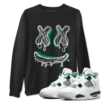 4s Oxidized Green shirts to match jordans Smile Doodle sneaker match tees Air Jordan 4 Oxidized Green SNRT Sneaker Tees streetwear brand Black 1 unisex cotton tee