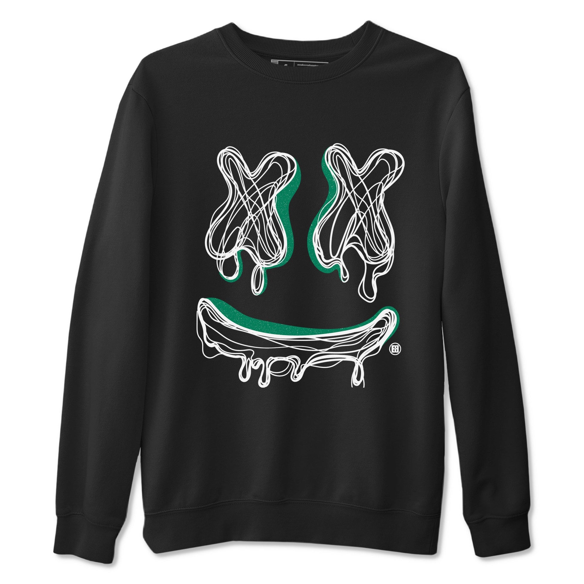 4s Oxidized Green shirts to match jordans Smile Doodle sneaker match tees Air Jordan 4 Oxidized Green SNRT Sneaker Tees streetwear brand Black 2 unisex cotton tee