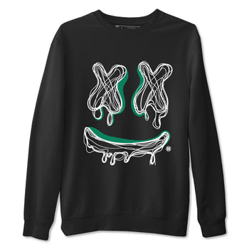 4s Oxidized Green shirts to match jordans Smile Doodle sneaker match tees Air Jordan 4 Oxidized Green SNRT Sneaker Tees streetwear brand Black 2 unisex cotton tee