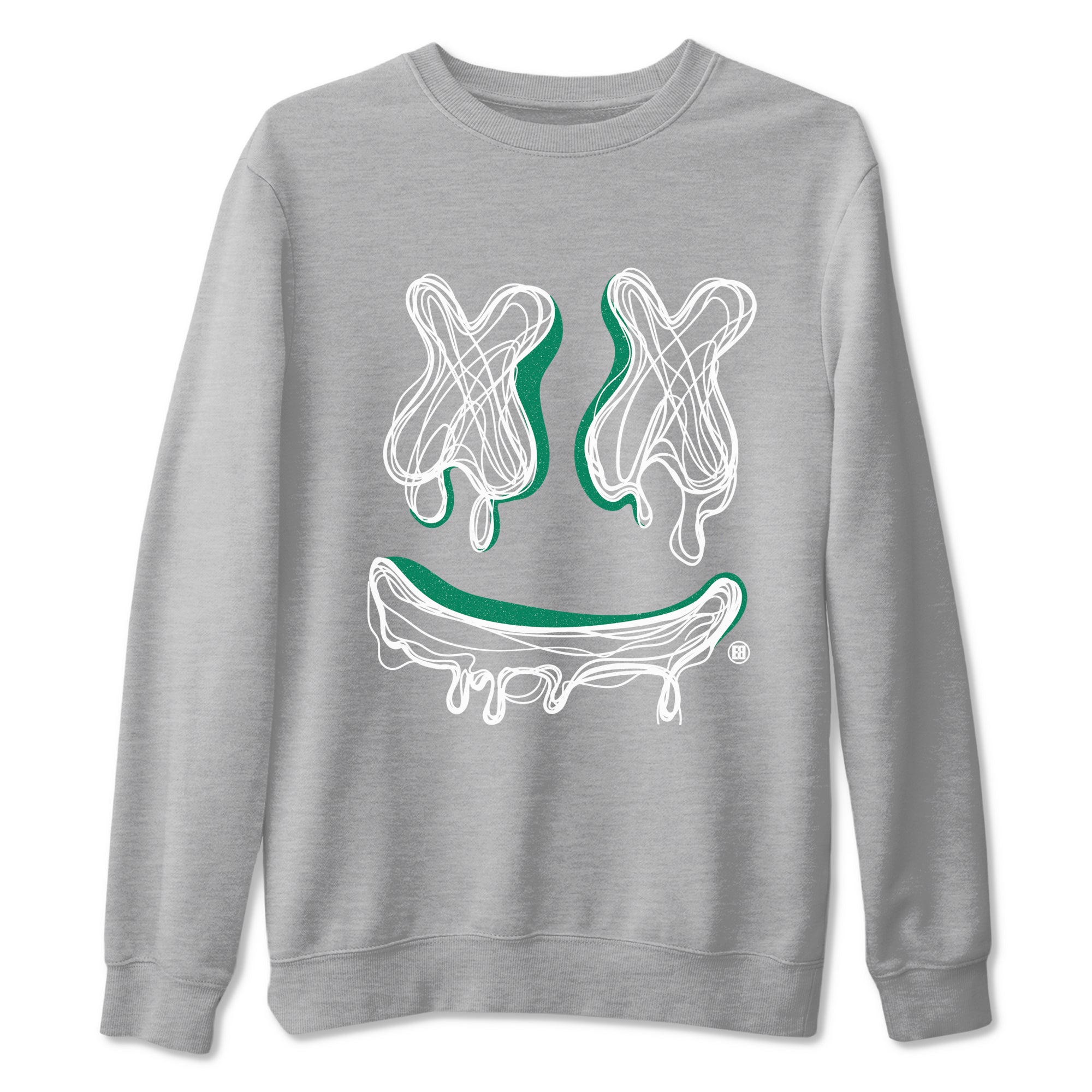 4s Oxidized Green shirts to match jordans Smile Doodle sneaker match tees Air Jordan 4 Oxidized Green SNRT Sneaker Tees streetwear brand Heather Grey 2 unisex cotton tee