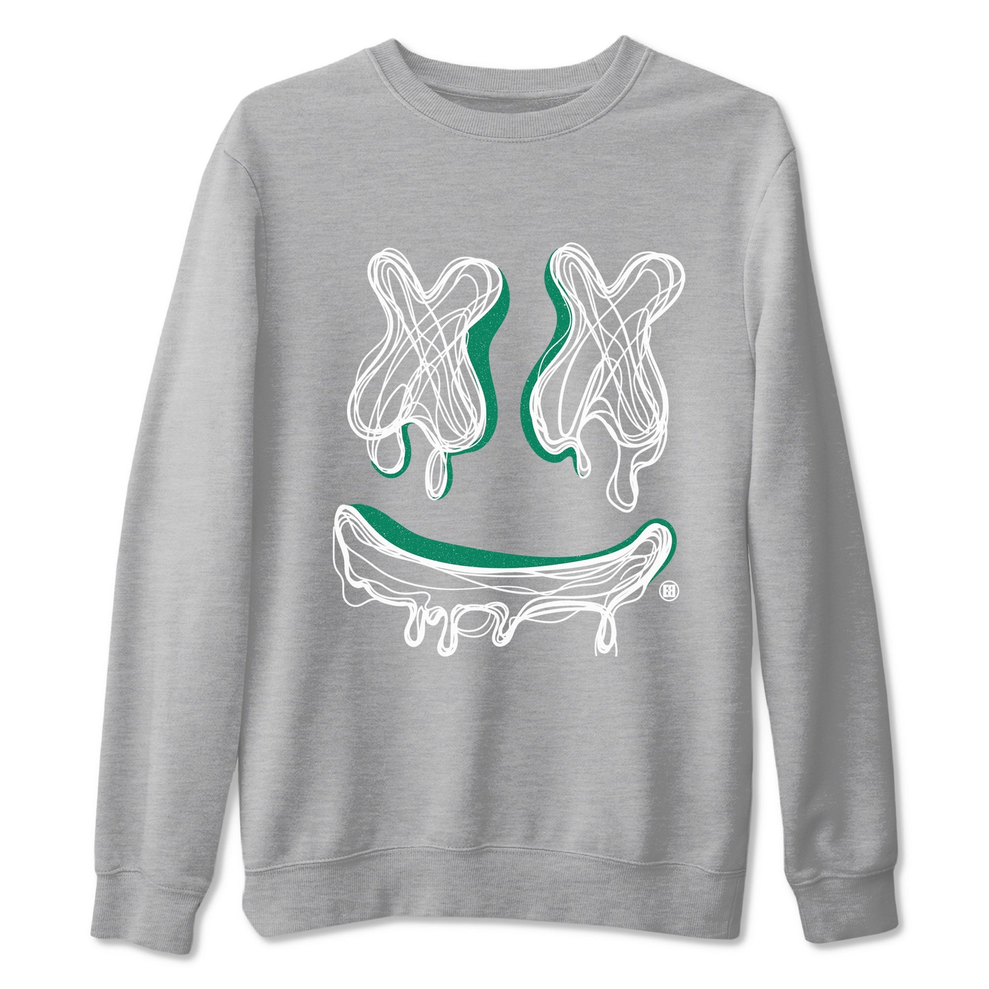 4s Oxidized Green shirts to match jordans Smile Doodle sneaker match tees Air Jordan 4 Oxidized Green SNRT Sneaker Tees streetwear brand Heather Grey 2 unisex cotton tee