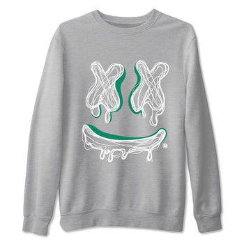 4s Oxidized Green shirts to match jordans Smile Doodle sneaker match tees Air Jordan 4 Oxidized Green SNRT Sneaker Tees streetwear brand Heather Grey 2 unisex cotton tee