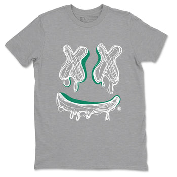 4s Oxidized Green shirts to match jordans Smile Doodle sneaker match tees Air Jordan 4 Oxidized Green SNRT Sneaker Tees streetwear brand Heather Grey 2 unisex cotton tee