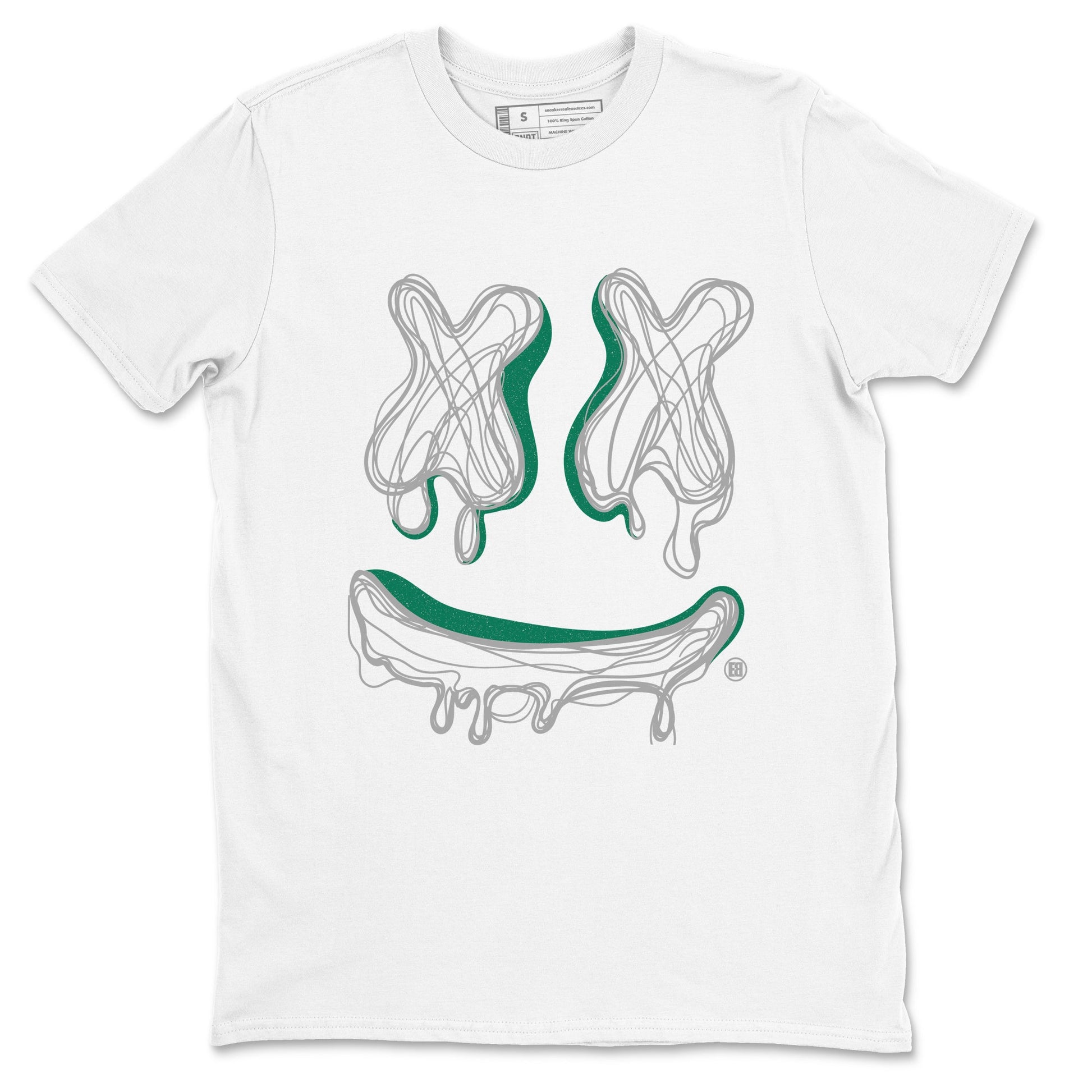 4s Oxidized Green shirts to match jordans Smile Doodle sneaker match tees Air Jordan 4 Oxidized Green SNRT Sneaker Tees streetwear brand White 2 unisex cotton tee