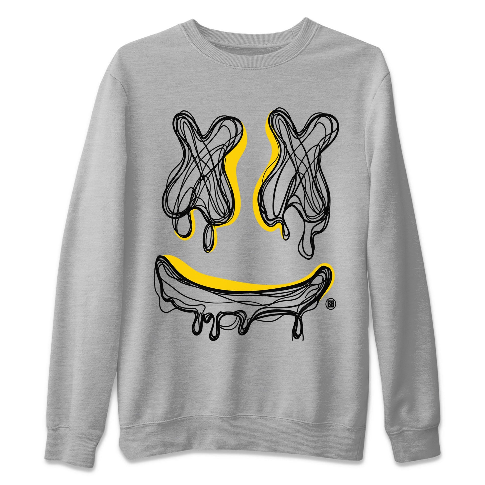 Air Jordan 4 Thunder shirt to match jordans Smile Doodle sneaker tees Air Jordan 4 Thunder SNRT Sneaker Release Tees unisex cotton Heather Grey 2 crew neck shirt