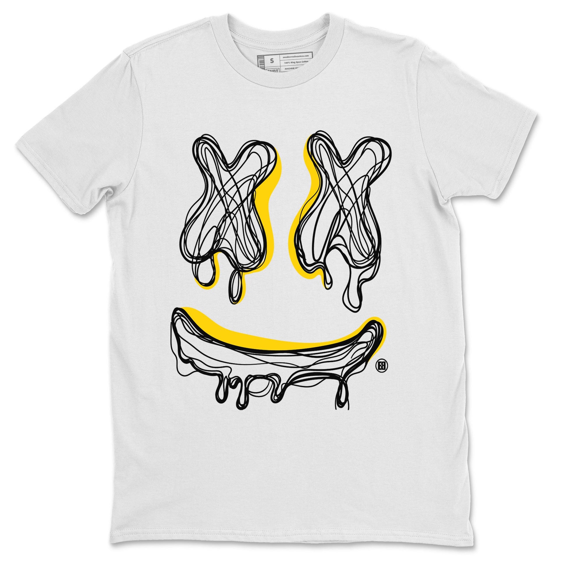 Air Jordan 4 Thunder shirt to match jordans Smile Doodle sneaker tees Air Jordan 4 Thunder SNRT Sneaker Release Tees unisex cotton White 2 crew neck shirt
