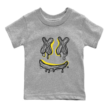 Air Jordan 4 Vivid Sulfur shirt to match jordans Smile Doodle sneaker tees Air Jordan 4 Vivid Sulfur SNRT sneaker release tees baby toddler Heather Grey 2 cotton Shirt