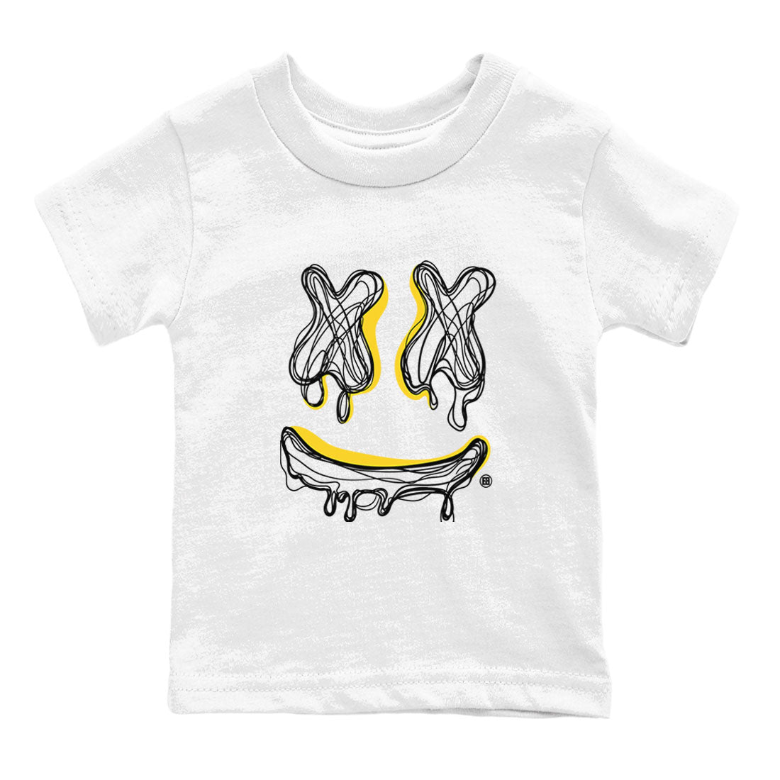 Air Jordan 4 Vivid Sulfur shirt to match jordans Smile Doodle sneaker tees Air Jordan 4 Vivid Sulfur SNRT sneaker release tees baby toddler White 2 cotton Shirt