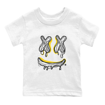 Air Jordan 4 Vivid Sulfur shirt to match jordans Smile Doodle sneaker tees Air Jordan 4 Vivid Sulfur SNRT sneaker release tees baby toddler White 2 cotton Shirt