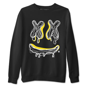Air Jordan 4 Vivid Sulfur shirt to match jordans Smile Doodle sneaker tees Air Jordan 4 Vivid Sulfur SNRT Sneaker Release Tees unisex cotton Black 2 crew neck shirt
