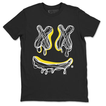Air Jordan 4 Vivid Sulfur shirt to match jordans Smile Doodle sneaker tees Air Jordan 4 Vivid Sulfur SNRT Sneaker Release Tees unisex cotton Black 2 crew neck shirt