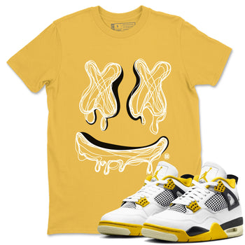 Air Jordan 4 Vivid Sulfur shirt to match jordans Smile Doodle sneaker tees Air Jordan 4 Vivid Sulfur SNRT Sneaker Release Tees unisex cotton Daisy 1 crew neck shirt
