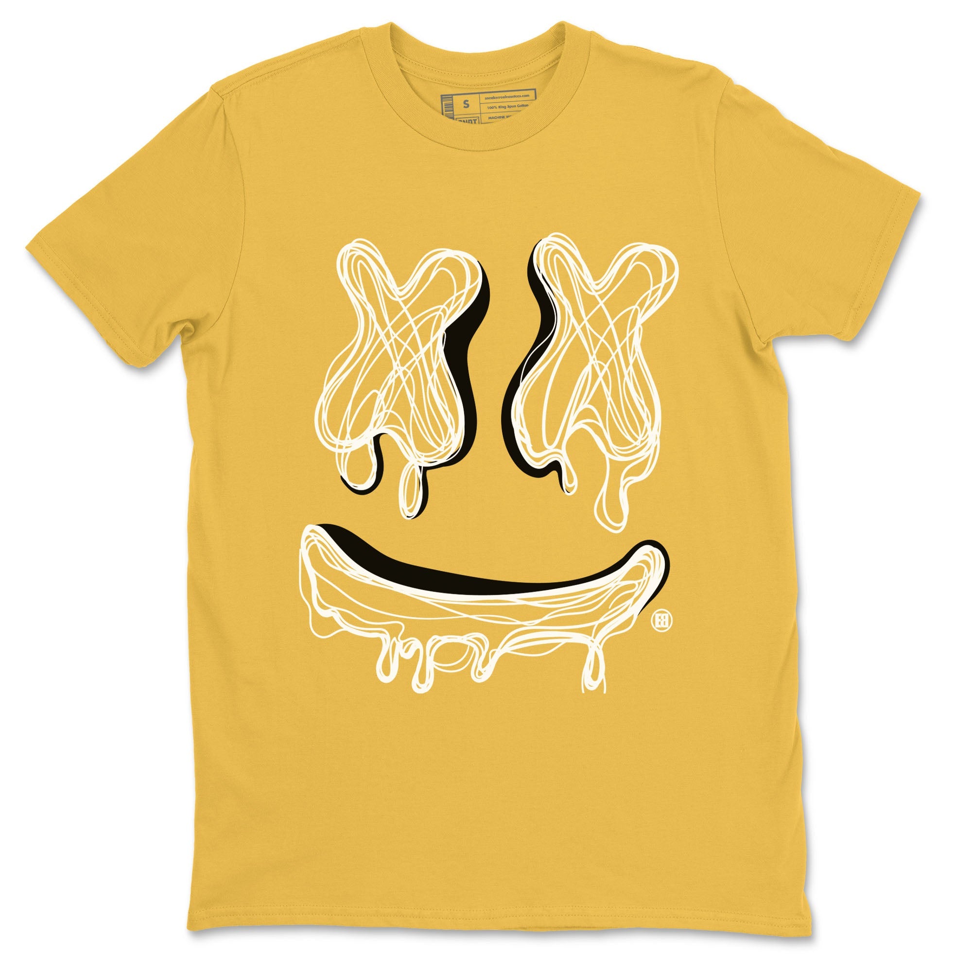 Air Jordan 4 Vivid Sulfur shirt to match jordans Smile Doodle sneaker tees Air Jordan 4 Vivid Sulfur SNRT Sneaker Release Tees unisex cotton Daisy 2 crew neck shirt